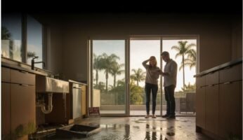 orange county ca soaked floor damage palm trees couple